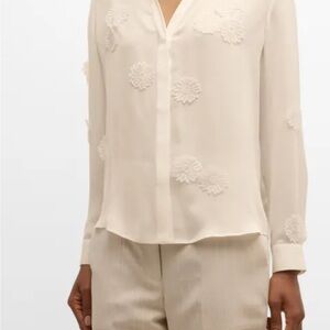 Elegant Cream Floral Women's Top